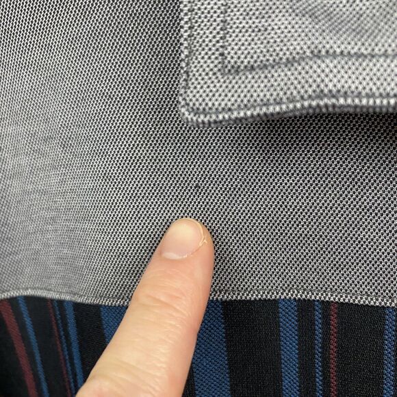 Travis Mathew Mens Extra Large XL Gray Cotton Blend Golf Polo Color block Active - Picture 8 of 10